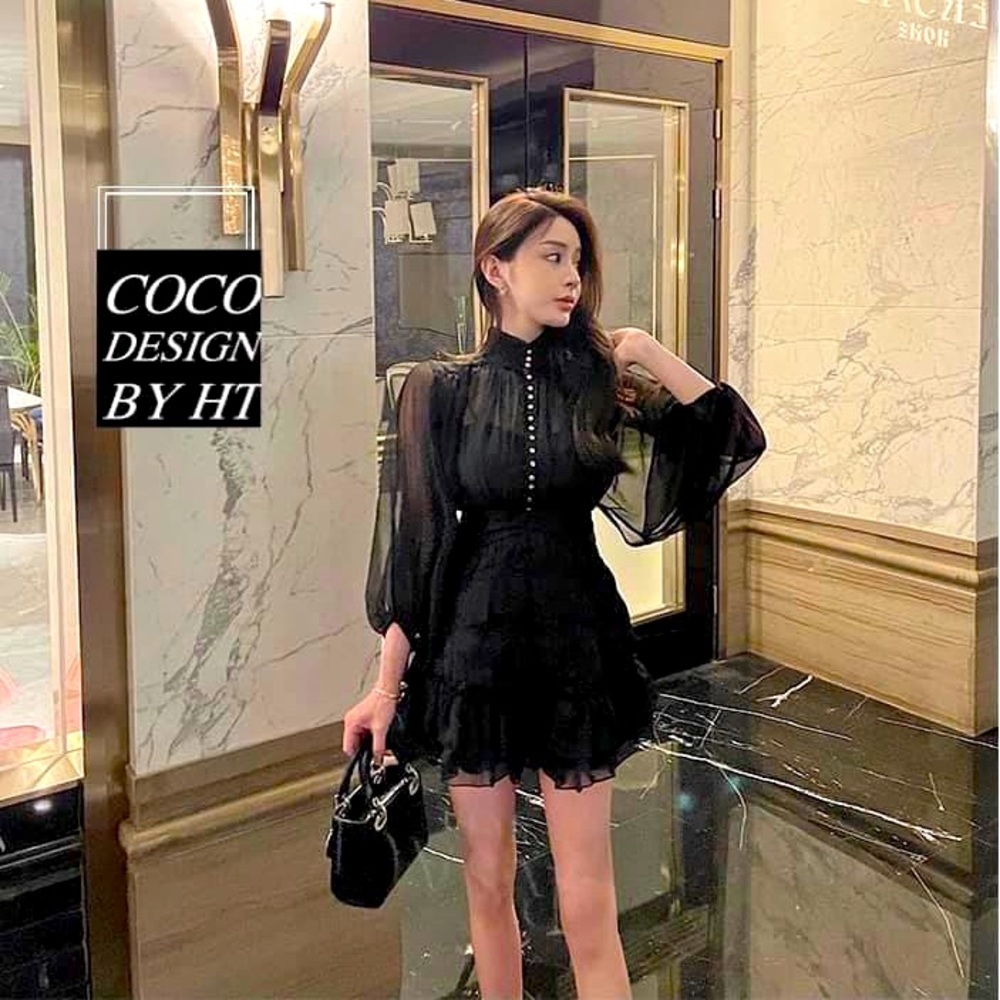 Beaded mini black dress romper brand new